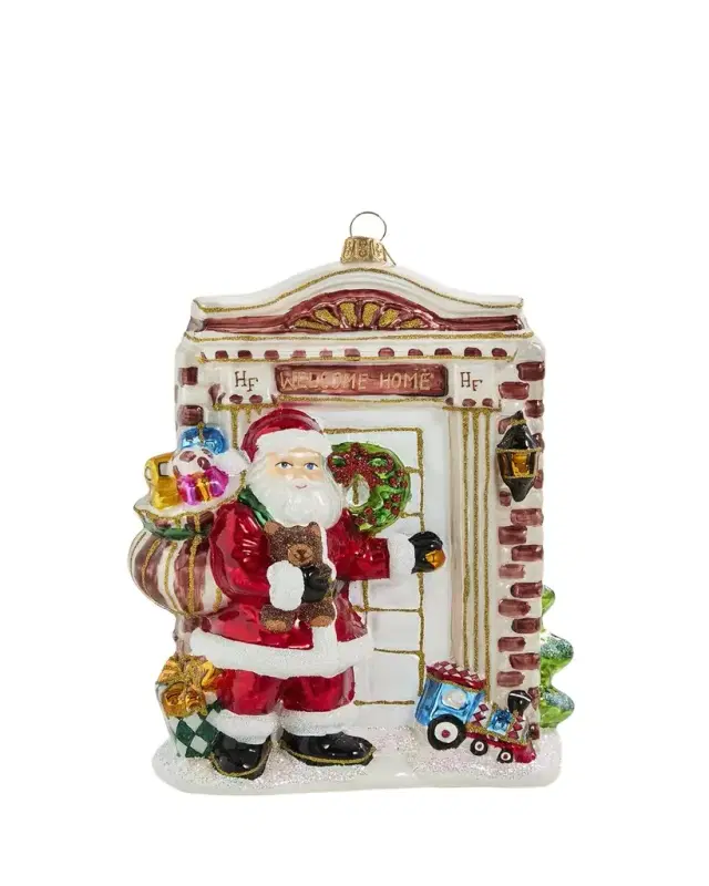 Santa Knocking at the Door Christmas Ornament