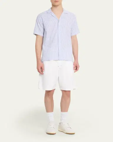 Orlebar Brown Men's Maitan Relaxed-Fit Linen Beach Stripe Camp Shirt | Thumbnail 2 Orlebar Brown Men's Maitan Relaxed-Fit Linen Beach Stripe Camp Shirt | Thumbnail 2