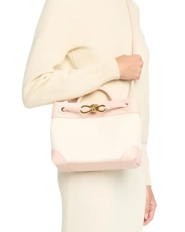 Bottega Veneta Andiamo Canvas and Nappa Small Top-Handle Bag
