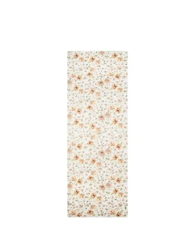 Akris Anemone Print Fringe Cashmere Scarf