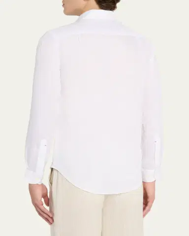 Orlebar Brown Men's Giles Linen Applique Tailored-Fit Sport Shirt | Thumbnail 3