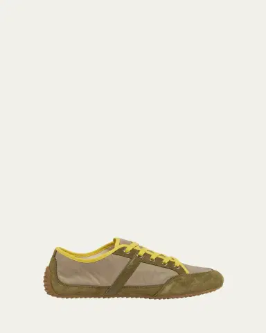 Givenchy Men's Slim Nylon and Suede Low-Top Sneakers | Thumbnail 6