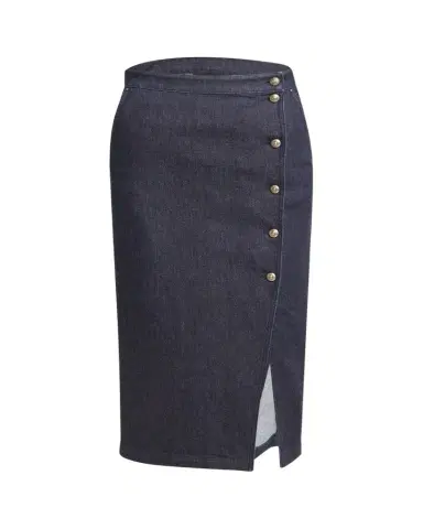 Giorgio Armani Cotton-Cashmere Denim Button Midi Skirt | Thumbnail 1 Giorgio Armani Cotton-Cashmere Denim Button Midi Skirt | Thumbnail 1