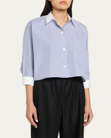 TWP Soon To Be Ex Striped Button-Front Shirt | Thumbnail 4