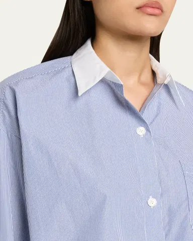 TWP Soon To Be Ex Striped Button-Front Shirt | Thumbnail 5