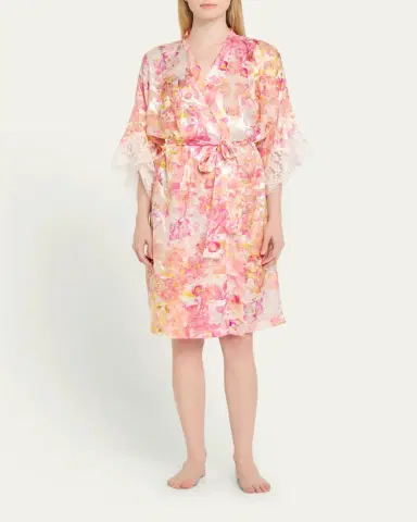 Lise Charmel Folie D'Ete Floral-Print Devore Satin Robe | Thumbnail 2 Lise Charmel Folie D'Ete Floral-Print Devore Satin Robe | Thumbnail 2