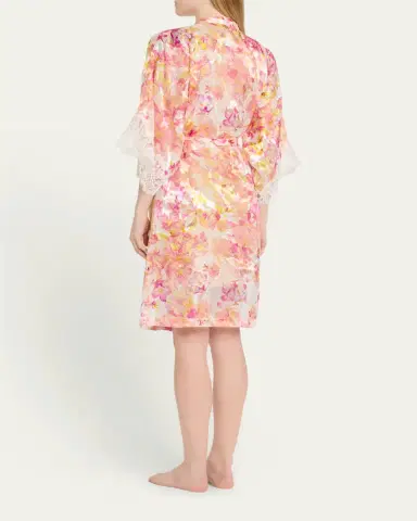 Lise Charmel Folie D'Ete Floral-Print Devore Satin Robe | Thumbnail 3 Lise Charmel Folie D'Ete Floral-Print Devore Satin Robe | Thumbnail 3