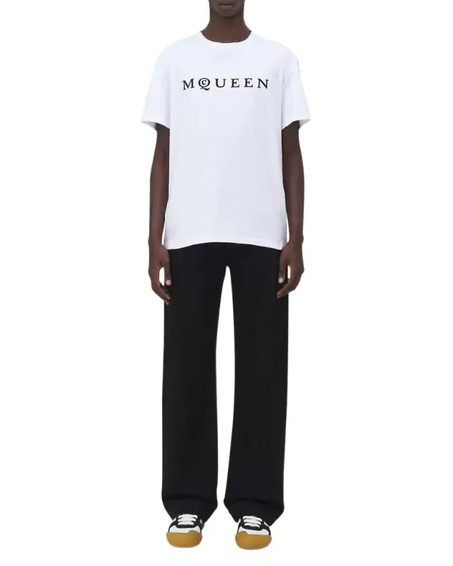 McQueen Men 's Flocked Logo T-Shirt