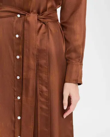 Proenza Schouler Amaya Double-Printed Tie Waist Silk Twill Dress | Thumbnail 4