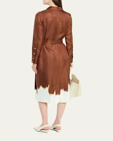 Proenza Schouler Amaya Double-Printed Tie Waist Silk Twill Dress | Thumbnail 7