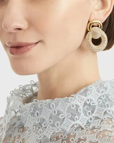 Oscar de la Renta Rhinestone Drop Earrings | Thumbnail 3 Oscar de la Renta Rhinestone Drop Earrings | Thumbnail 3