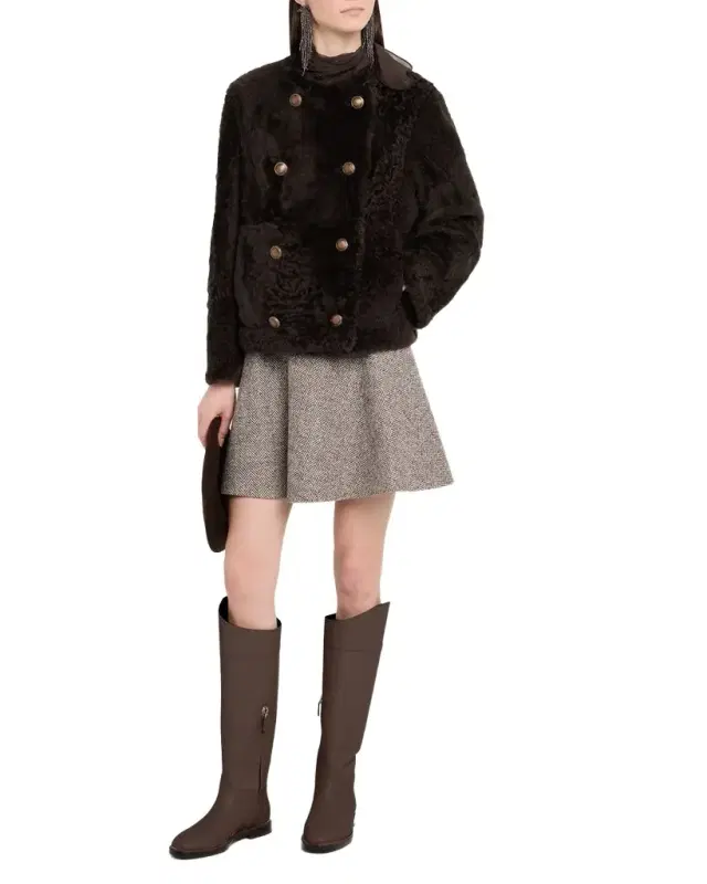 Reversible Sheep Shearling Double-Breasted Jacket