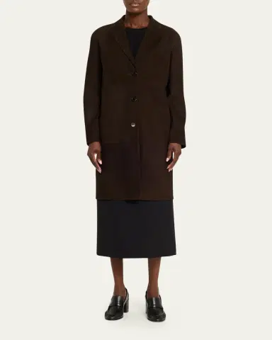 The Row Babilonia Suede Belted Single-Breasted Coat | Thumbnail 2 The Row Babilonia Suede Belted Single-Breasted Coat | Thumbnail 2