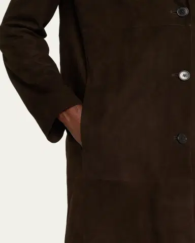 The Row Babilonia Suede Belted Single-Breasted Coat | Thumbnail 5 The Row Babilonia Suede Belted Single-Breasted Coat | Thumbnail 5