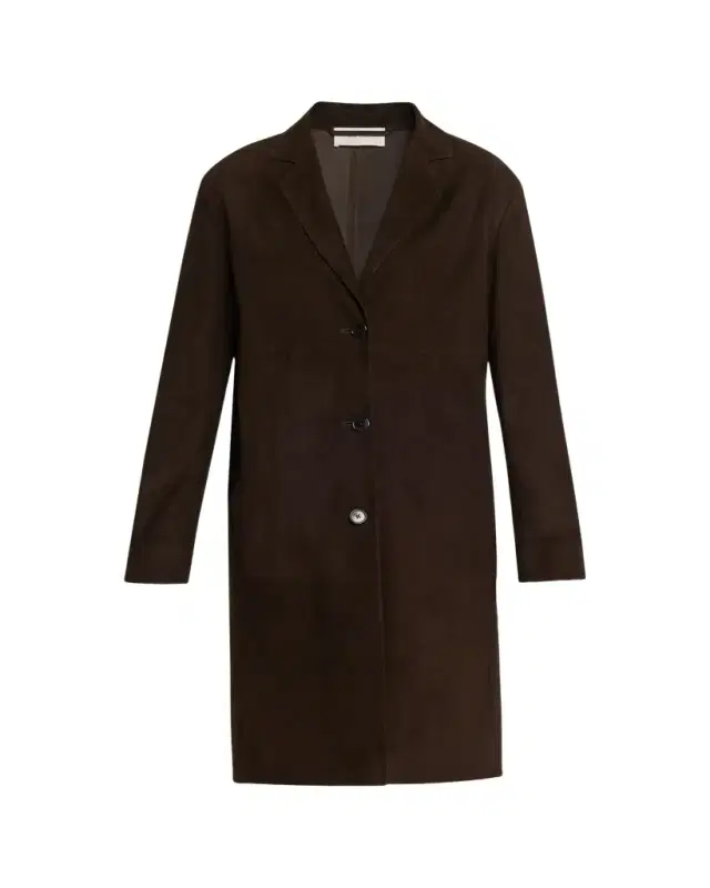 THE ROW Babilonia Suede Belted Single-Breasted Coat