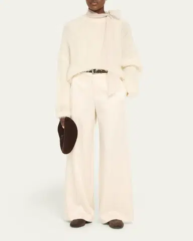 Brunello Cucinelli Monili Detail Suede Slippers | Thumbnail 4
