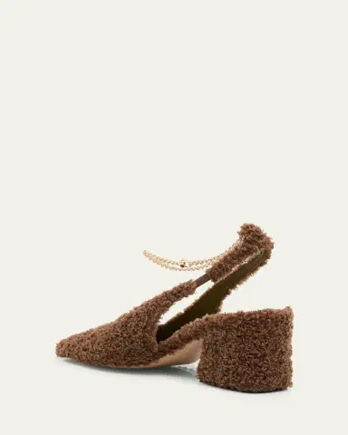 Maria Luca Ilaria Faux Fur Chain Slingback Pumps | Thumbnail 2