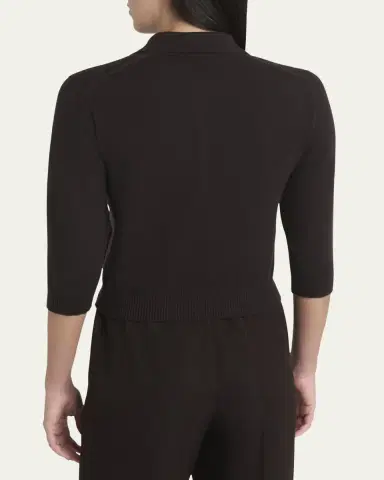 Dolce & Gabbana 3/4-Sleeve Cashmere Polo Sweater | Thumbnail 3