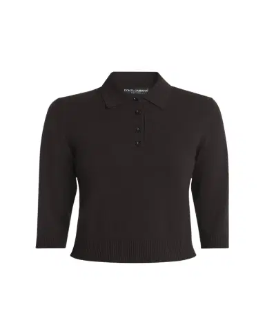 Dolce & Gabbana 3/4-Sleeve Cashmere Polo Sweater | Thumbnail 1
