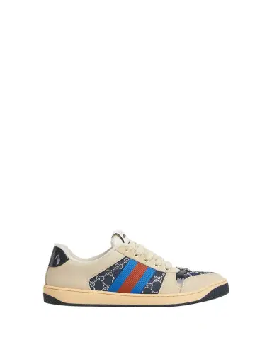 Gucci Crystal GG Denim Screener Low-Top Sneakers | Thumbnail 1 Gucci Crystal GG Denim Screener Low-Top Sneakers | Thumbnail 1