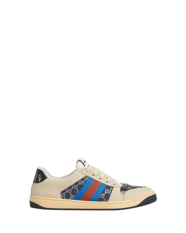 Crystal GG Denim Screener Low-Top Sneakers