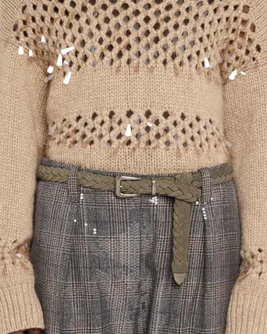 Brunello Cucinelli Braided Suede Western Belt | Thumbnail 2