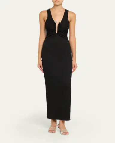 Christopher Esber Crystal Pin Ruched Maxi Tank Dress | Thumbnail 2 Christopher Esber Crystal Pin Ruched Maxi Tank Dress | Thumbnail 2