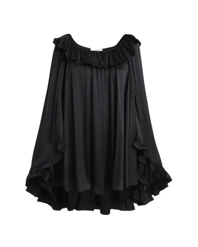 Silk Satin Ruffle Mini Dress