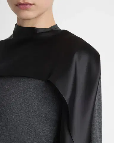 Ferragamo Satin Scarf Wool Sweater | Thumbnail 4