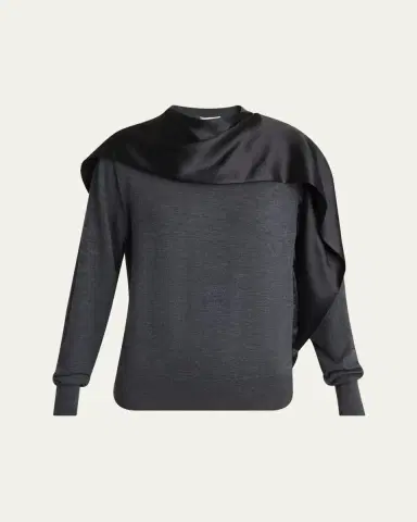 Ferragamo Satin Scarf Wool Sweater | Thumbnail 5