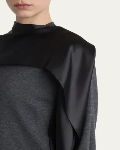 Ferragamo Satin Scarf Wool Sweater | Thumbnail 9