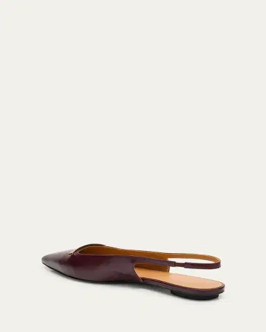 Tod's Gold-Tone Bar Leather Slingback Flats | Thumbnail 4
