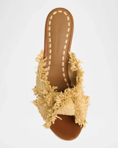 Dolce & Gabbana Knotted Crossover Raffia Platform Sandals | Thumbnail 3 Dolce & Gabbana Knotted Crossover Raffia Platform Sandals | Thumbnail 3