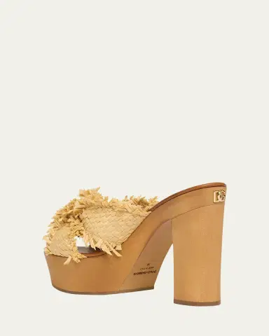 Dolce & Gabbana Knotted Crossover Raffia Platform Sandals | Thumbnail 7 Dolce & Gabbana Knotted Crossover Raffia Platform Sandals | Thumbnail 7