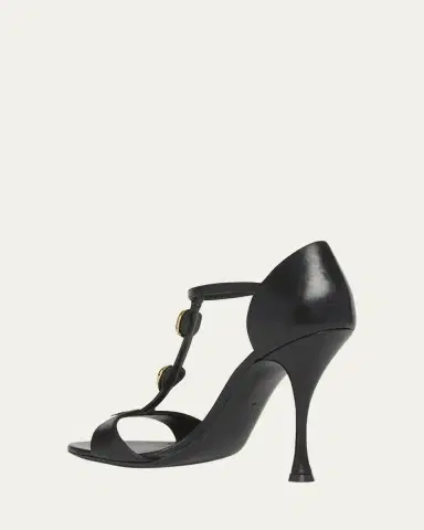 Dolce & Gabbana Stone Embellished Leather T-Strap Sandals | Thumbnail 4 Dolce & Gabbana Stone Embellished Leather T-Strap Sandals | Thumbnail 4