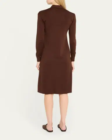 Loro Piana Lyskamm Long-Sleeve Silk Polo Dress | Thumbnail 3 Loro Piana Lyskamm Long-Sleeve Silk Polo Dress | Thumbnail 3