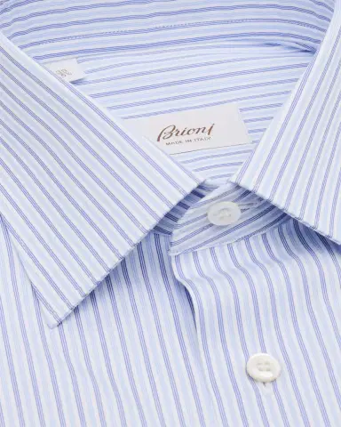 Brioni Men's Cotton Multi-Stripe Dress Shirt | Thumbnail 2