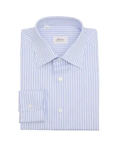 Brioni Men's Cotton Multi-Stripe Dress Shirt | Thumbnail 1