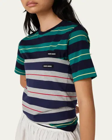Miu Miu Stripe Jersey Tee | Thumbnail 11