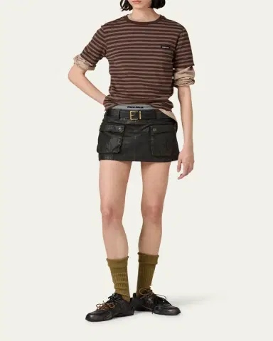 Miu Miu Stripe Jersey Tee | Thumbnail 13