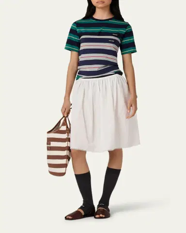 Miu Miu Stripe Jersey Tee | Thumbnail 4