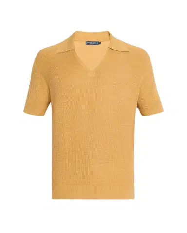 Frescobol Carioca Men's Joaquim Ribbed Johnny Collar Polo Shirt | Thumbnail 1