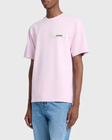 Jacquemus Men's Grosgrain Logo Crewneck T-Shirt | Thumbnail 3