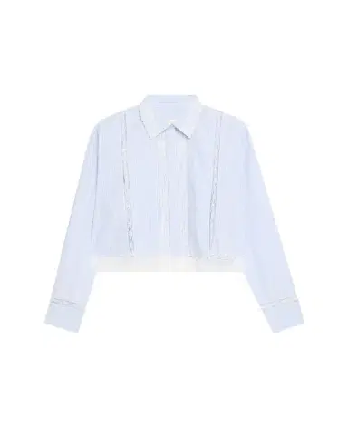 LoveShackFancy Delano Lace-Trim Striped Shirt | Thumbnail 1 LoveShackFancy Delano Lace-Trim Striped Shirt | Thumbnail 1