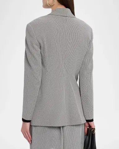 Lafayette 148 New York Single-Breasted Houndstooth Jacquard Blazer | Thumbnail 2 Lafayette 148 New York Single-Breasted Houndstooth Jacquard Blazer | Thumbnail 2