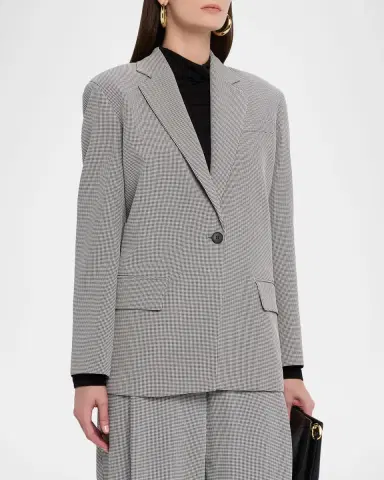 Lafayette 148 New York Single-Breasted Houndstooth Jacquard Blazer | Thumbnail 3 Lafayette 148 New York Single-Breasted Houndstooth Jacquard Blazer | Thumbnail 3