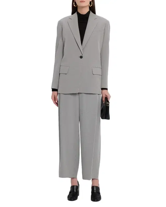 Single-Breasted Houndstooth Jacquard Blazer
