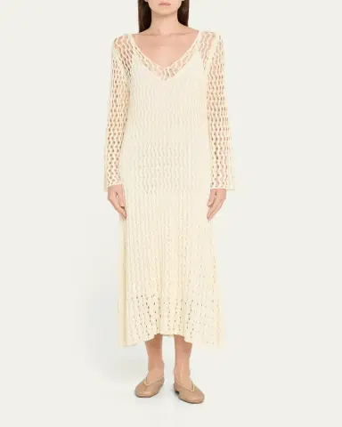 Altuzarra Jemmy Open Knit Long-Sleeve Midi Dress | Thumbnail 2