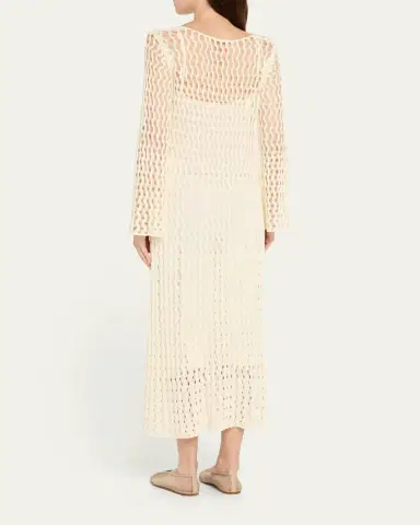 Altuzarra Jemmy Open Knit Long-Sleeve Midi Dress | Thumbnail 3