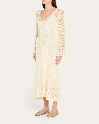 Altuzarra Jemmy Open Knit Long-Sleeve Midi Dress | Thumbnail 4